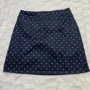 Segment Luxe Womens Blue Polyester Stretch Polka Dot Mini Skirt Sz M